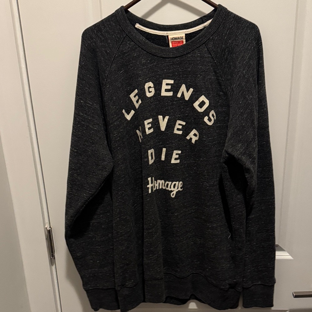 HOMAGE Charcoal Gray Crewneck Sweater
